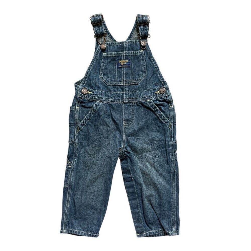 Baby Bogs Oshkosh Denim Pre Vintage Jean Overalls Bibs - Sz 12 mo